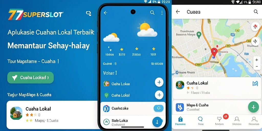 Tampilan antarmuka aplikasi Cuaca Lokal 77SUPERSLOT yang informatif.