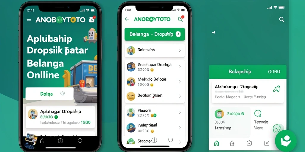 Antarmuka aplikasi ANOBOYTOTO yang memudahkan belanja Dropship.