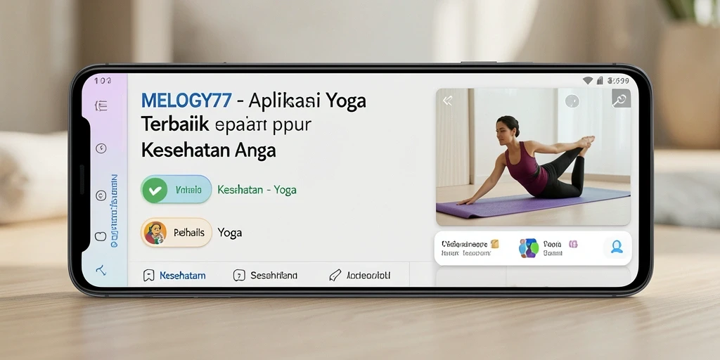 Tampilan antarmuka MELODY77 yang intuitif untuk sesi yoga.