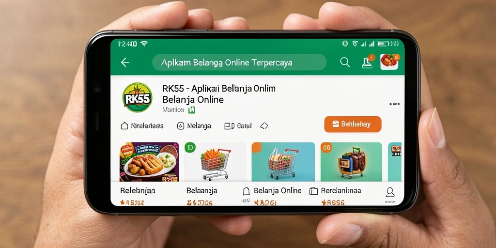 Antarmuka RK55 yang sederhana dan fungsional untuk belanja online.