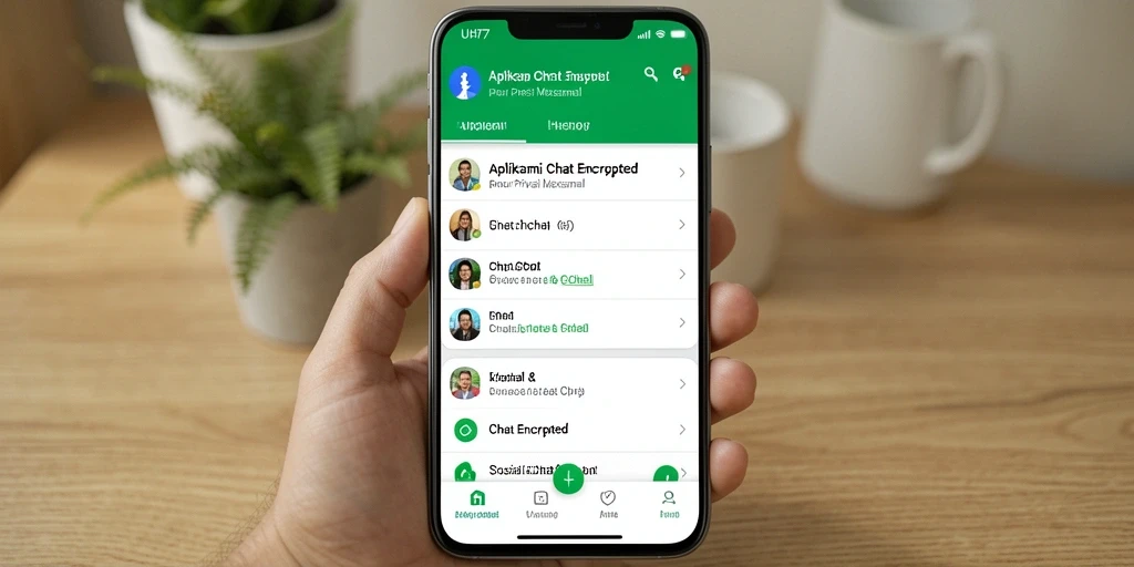 Antarmuka UH77 dengan fitur Chat Encrypted yang canggih.