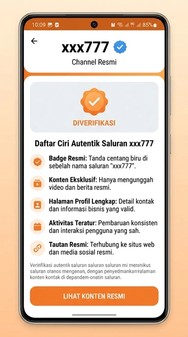 Tampilan kanal resmi xxx777